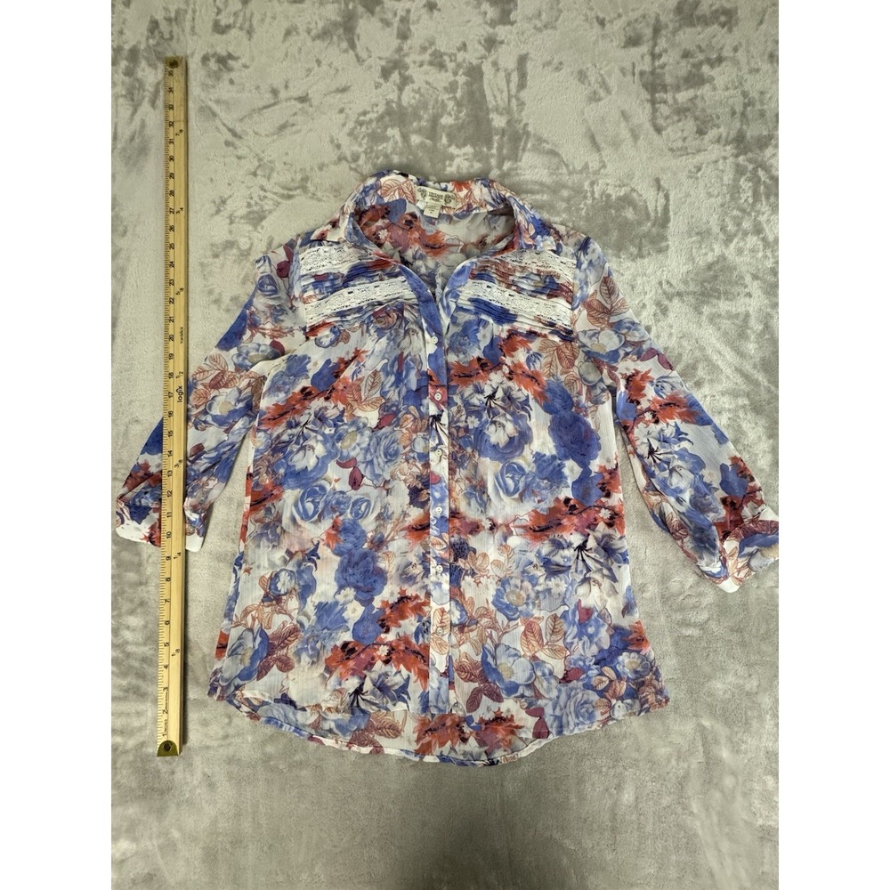 Women's Vintage America Wind Blown Floral Blouse‎ Size M
